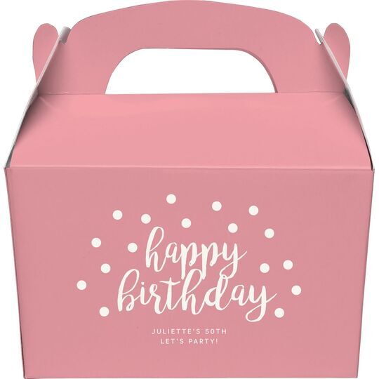 Confetti Dots Happy Birthday Gable Favor Boxes